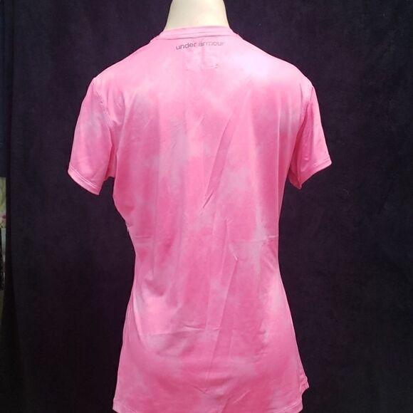UNDER ARMOUR FITTED HEATGEAR PINK TIE-DYE T-SHIRT, SIZE MEDIUM - Picture 5 of 7